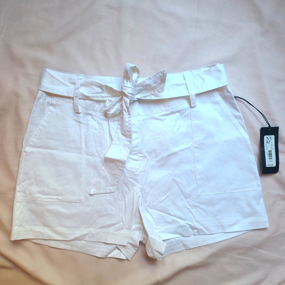 NY&C high waist white shorts NWT szL [913]